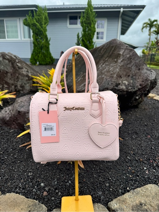 Juicy Couture Handbags - Juicy Couture NWT Powder Blush Satchel Pink Embossed Heart Bag retail $99